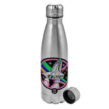 NASA pink, Metallic water bottle, stainless steel, 750ml