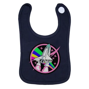 NASA pink, Σαλιάρα με Σκρατς 100% Organic Cotton Μπλε (0-18 months)