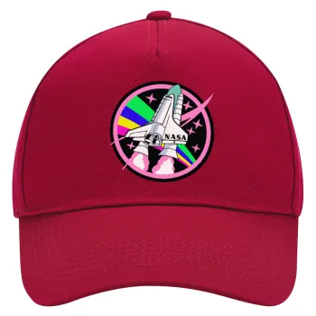 NASA pink, Adult Ultimate Hat RED, (100% COTTON DRILL, ADULT, UNISEX, ONE SIZE)