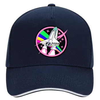 NASA pink, DRILL Καπέλο Ενηλίκων Ultimate ΜΠΛΕ/ΛΕΥΚΟ, (100% ΒΑΜΒΑΚΕΡΟ, ΕΝΗΛΙΚΩΝ, UNISEX, ONE SIZE)