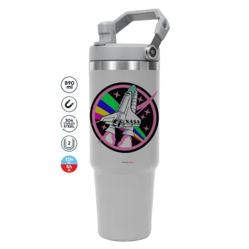 NASA pink, GREY color, 890ml (30oz) stainless Steel Tumbler with Handle