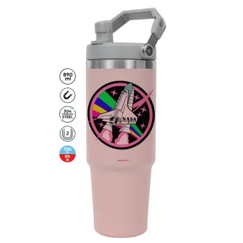 NASA pink, Pink color, 890ml (30oz) stainless Steel Tumbler with Handle