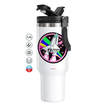 NASA pink, Mega Stainless steel Tumbler with lid, double wall 1,2L