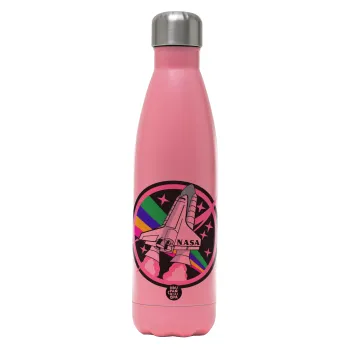 NASA pink, Μεταλλικό παγούρι θερμός Ροζ Ματ (Stainless steel), διπλού τοιχώματος, 500ml