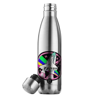 NASA pink, Μεταλλικό παγούρι θερμός Inox (Stainless steel), διπλού τοιχώματος, 500ml