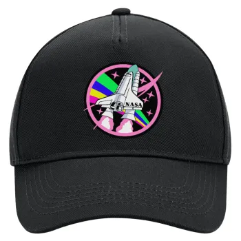 NASA pink, Καπέλο Ενηλίκων Ultimate ΜΑΥΡΟ, (100% ΒΑΜΒΑΚΕΡΟ DRILL, ΕΝΗΛΙΚΩΝ, UNISEX, ONE SIZE)