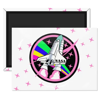 NASA pink, Ορθογώνιο μαγνητάκι ψυγείου διάστασης 9x6cm