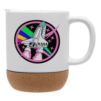 NASA pink, Κούπα, κεραμική με βάση φελού και καπάκι (ΜΑΤ), 330ml