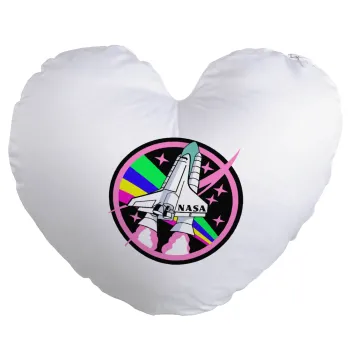 NASA pink, Μαξιλάρι καναπέ καρδιά 40x40cm περιέχεται το  γέμισμα