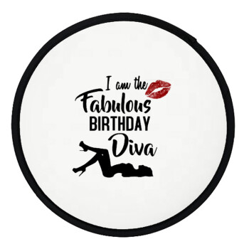 I am the fabulous Birthday Diva, Βεντάλια υφασμάτινη αναδιπλούμενη με θήκη (20cm)
