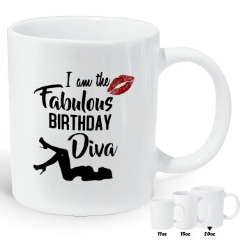 I am the fabulous Birthday Diva, Κούπα Giga, κεραμική, 590ml