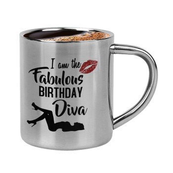 I am the fabulous Birthday Diva, Κουπάκι μεταλλικό διπλού τοιχώματος για espresso (220ml)