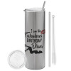 Tumbler stainless steel Silver 600ml, with metal straw & cleaning brush
