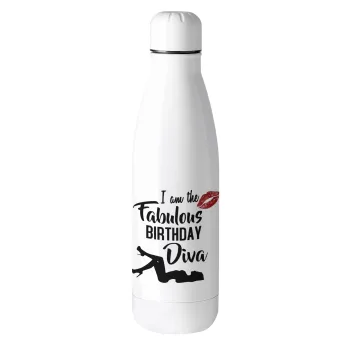 I am the fabulous Birthday Diva, Metal mug thermos (Stainless steel), 500ml