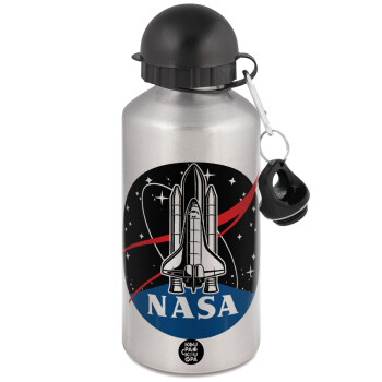 NASA Badge, Μεταλλικό παγούρι νερού, Ασημένιο, αλουμινίου 500ml