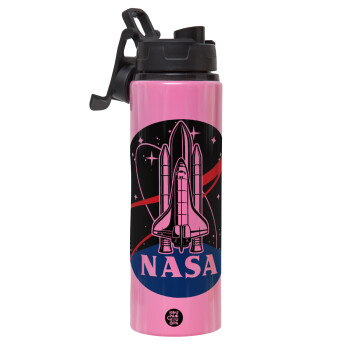 NASA Badge, Μεταλλικό παγούρι νερού με καπάκι ασφαλείας, αλουμινίου 850ml