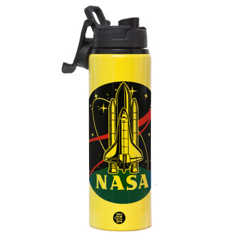 NASA Badge, Μεταλλικό παγούρι νερού με καπάκι ασφαλείας, αλουμινίου 850ml
