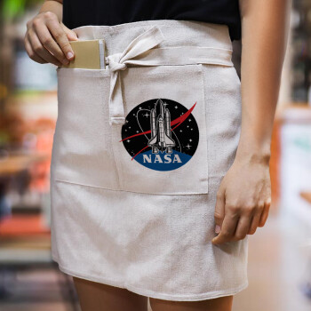 NASA Badge, Ποδιά Μέσης με διπλή τσέπη Barista/Bartender, Beige