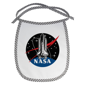 NASA Badge, Σαλιάρα μωρού αλέκιαστη με κορδόνι Μαύρη