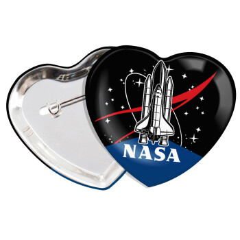 NASA Badge, Κονκάρδα παραμάνα καρδιά (57x52mm)
