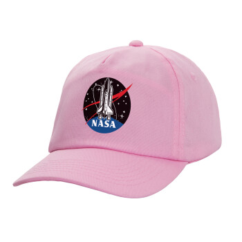 NASA Badge, Καπέλο παιδικό Baseball, 100% Βαμβακερό, Low profile, ΡΟΖ