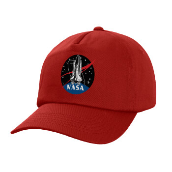 NASA Badge, Καπέλο Baseball, 100% Βαμβακερό, Low profile, Κόκκινο