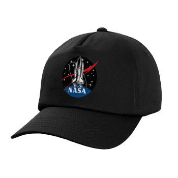 NASA Badge, Καπέλο Baseball, 100% Βαμβακερό, Low profile, Μαύρο