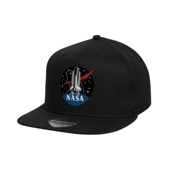 NASA Badge, Καπέλο παιδικό Snapback, 100% Βαμβακερό, Μαύρο