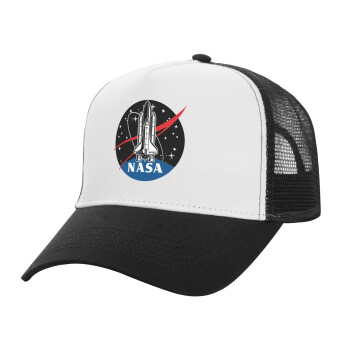 NASA Badge, Καπέλο Structured Trucker, ΛΕΥΚΟ/ΜΑΥΡΟ