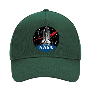 NASA Badge, Adult Ultimate Hat GREEN, (100% COTTON DRILL, ADULT, UNISEX, ONE SIZE)