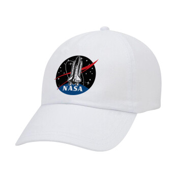 NASA Badge, Καπέλο Ενηλίκων Baseball Λευκό 5-φύλλο (POLYESTER, ΕΝΗΛΙΚΩΝ, UNISEX, ONE SIZE)