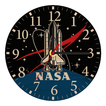 NASA Badge, Ρολόι τοίχου ξύλινο plywood (20cm)