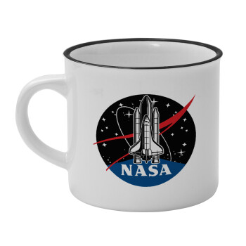 NASA Badge, Κούπα κεραμική vintage Λευκή/Μαύρη 230ml