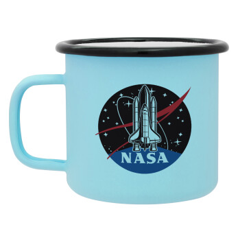 NASA Badge, Κούπα Μεταλλική εμαγιέ ΜΑΤ σιέλ 360ml