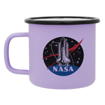 NASA Badge, Κούπα Μεταλλική εμαγιέ ΜΑΤ Light Pastel Purple 360ml