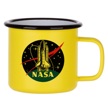 NASA Badge, Κούπα Μεταλλική εμαγιέ ΜΑΤ Κίτρινη 360ml