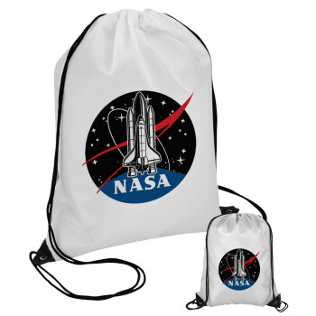 NASA Badge, Τσάντα πουγκί με μαύρα κορδόνια (1 τεμάχιο)