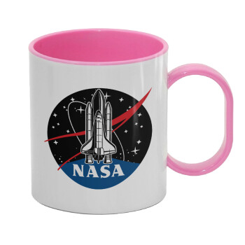 NASA Badge, Κούπα (πλαστική) (BPA-FREE) Polymer Ροζ για παιδιά, 330ml