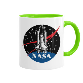 NASA Badge, Mug colored light green, ceramic, 330ml