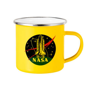 NASA Badge, Κούπα Μεταλλική εμαγιέ Κίτρινη 360ml
