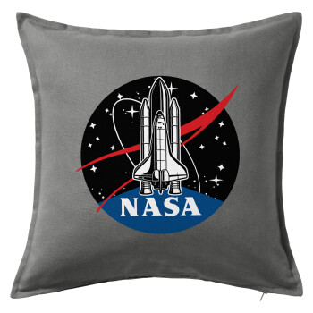 NASA Badge, Sofa cushion Grey 50x50cm includes filling