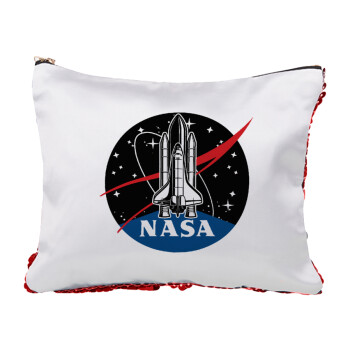 NASA Badge, Τσαντάκι νεσεσέρ με πούλιες (Sequin) Κόκκινο