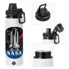 Metal water bottle with safety cap, aluminum 850ml