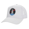 Structured Trucker Adult Hat, with Mesh, WHITE (100% COTTON, ADULT, UNISEX, ONE SIZE)