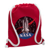 Backpack pouch GYMBAG Red, with pocket (40x48cm) & thick cords