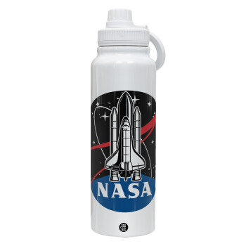 NASA Badge, Θερμός 1L Ανοξείδωτο με Βάση Κινητού & Διπλά Τοιχώματα