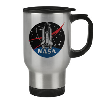 NASA Badge, Stainless steel travel mug with lid, double wall 450ml