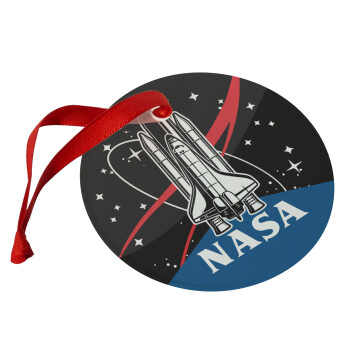 NASA Badge, Χριστουγεννιάτικο στολίδι γυάλινο 9cm