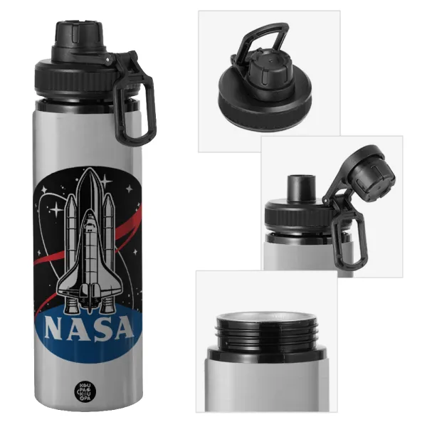 NASA Badge — Μεταλλικό παγούρι νερού με καπάκι ασφαλείας, αλουμινίου 850ml