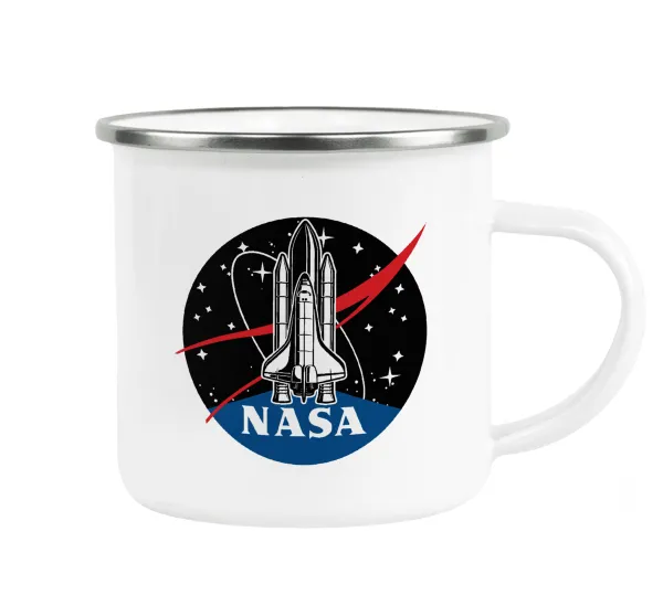 NASA Badge — Metallic enamel cup white 360ml